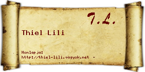 Thiel Lili névjegykártya